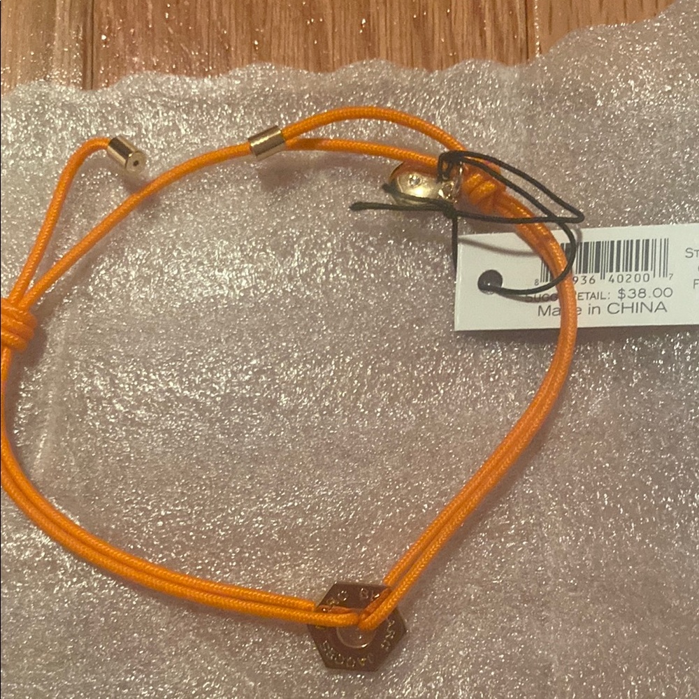 NWT MARC BY MARC JACOBS Orange Cord Bracelet with Gold Accents